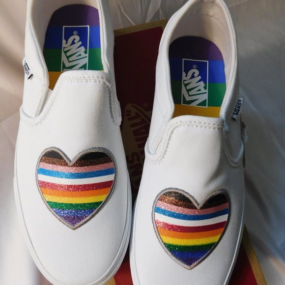 VANS Asher Pride Glitter Sneakers Size 8 New - Picture 2 of 6